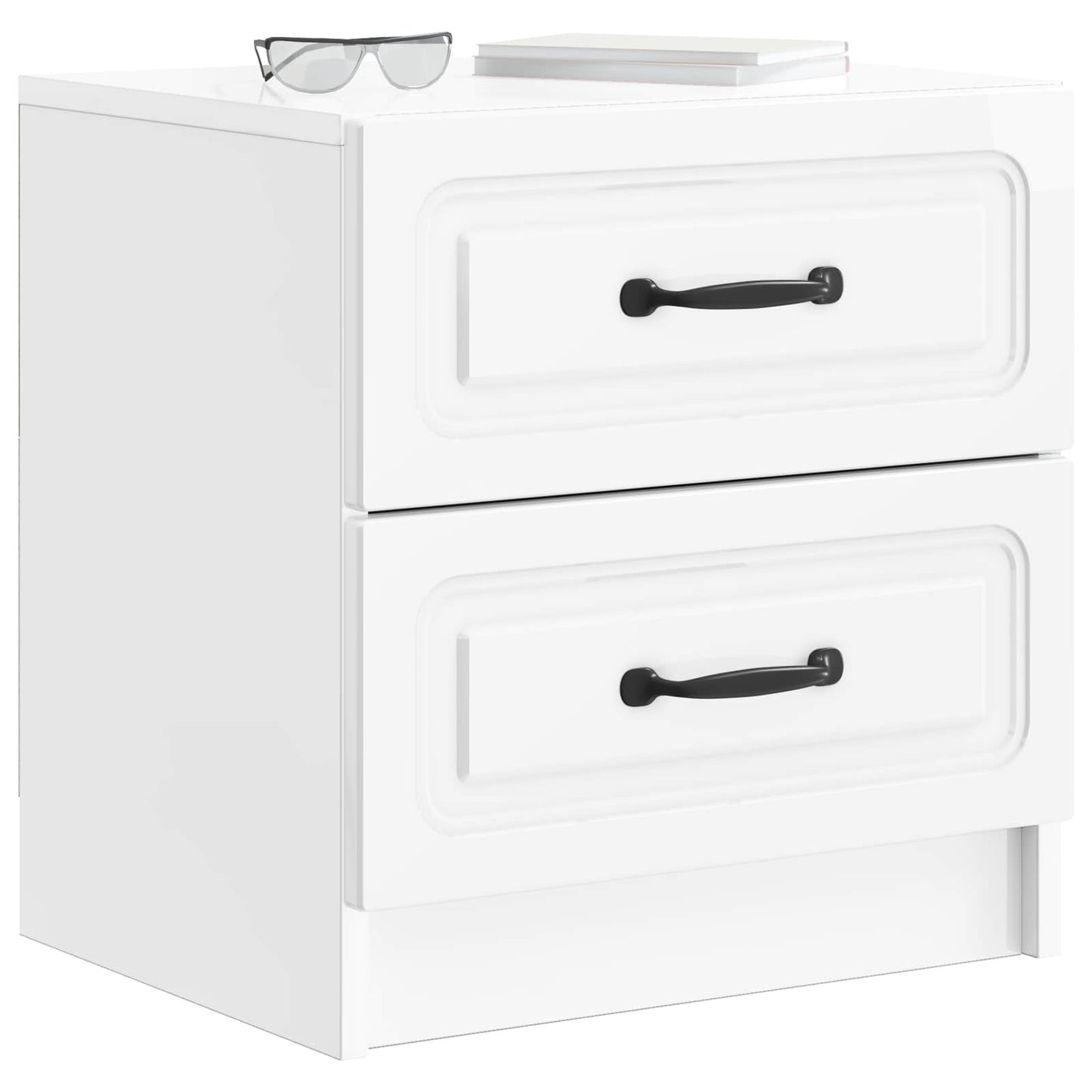 Armadio da Notte con cassetto Bianco Lucido 43 x 34,5 x 44,5 cm | homemem39