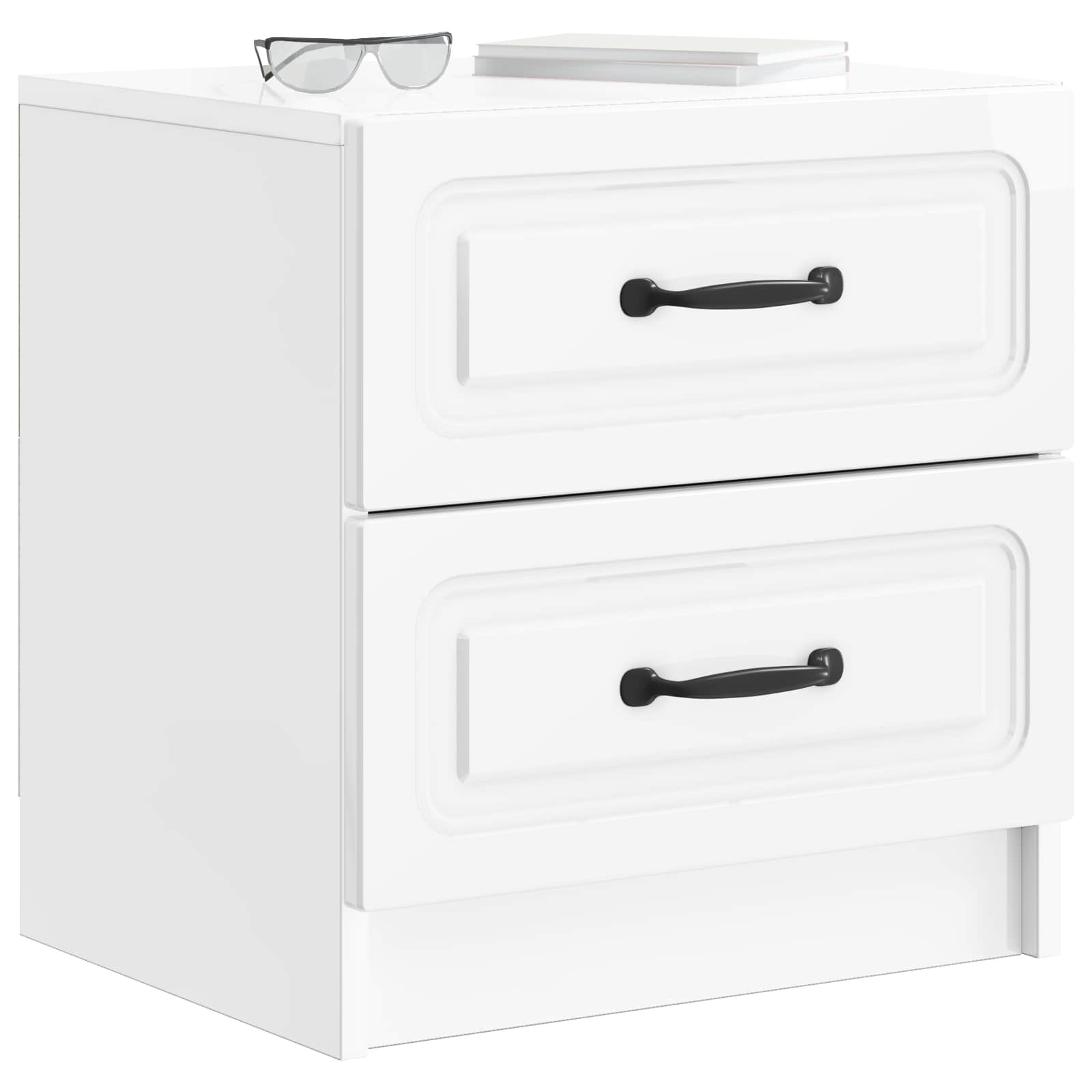 Armadio da Notte con cassetto Bianco Lucido 43 x 34,5 x 44,5 cm | homemem39