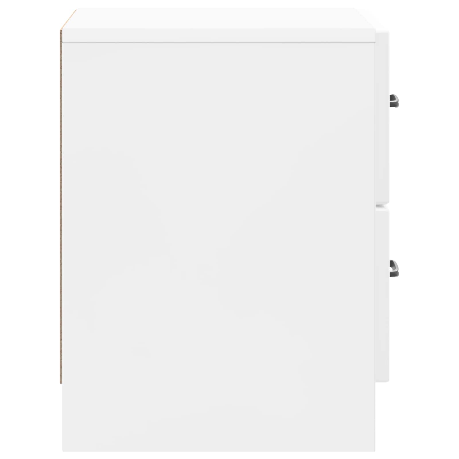 Armadio da Notte con cassetto Bianco Lucido 43 x 34,5 x 44,5 cm | homemem39