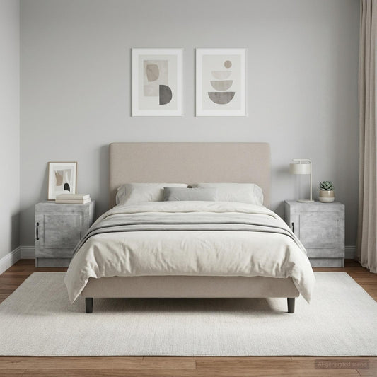 Armadio da Notte 2 pcs Grigio Cemento 43 x 34,5 x 47 cm