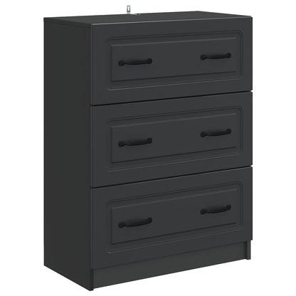 Mobile con Cassetti Nero 66 x 34,5 x 87 cm Legno ingegnerizzato | homemem39