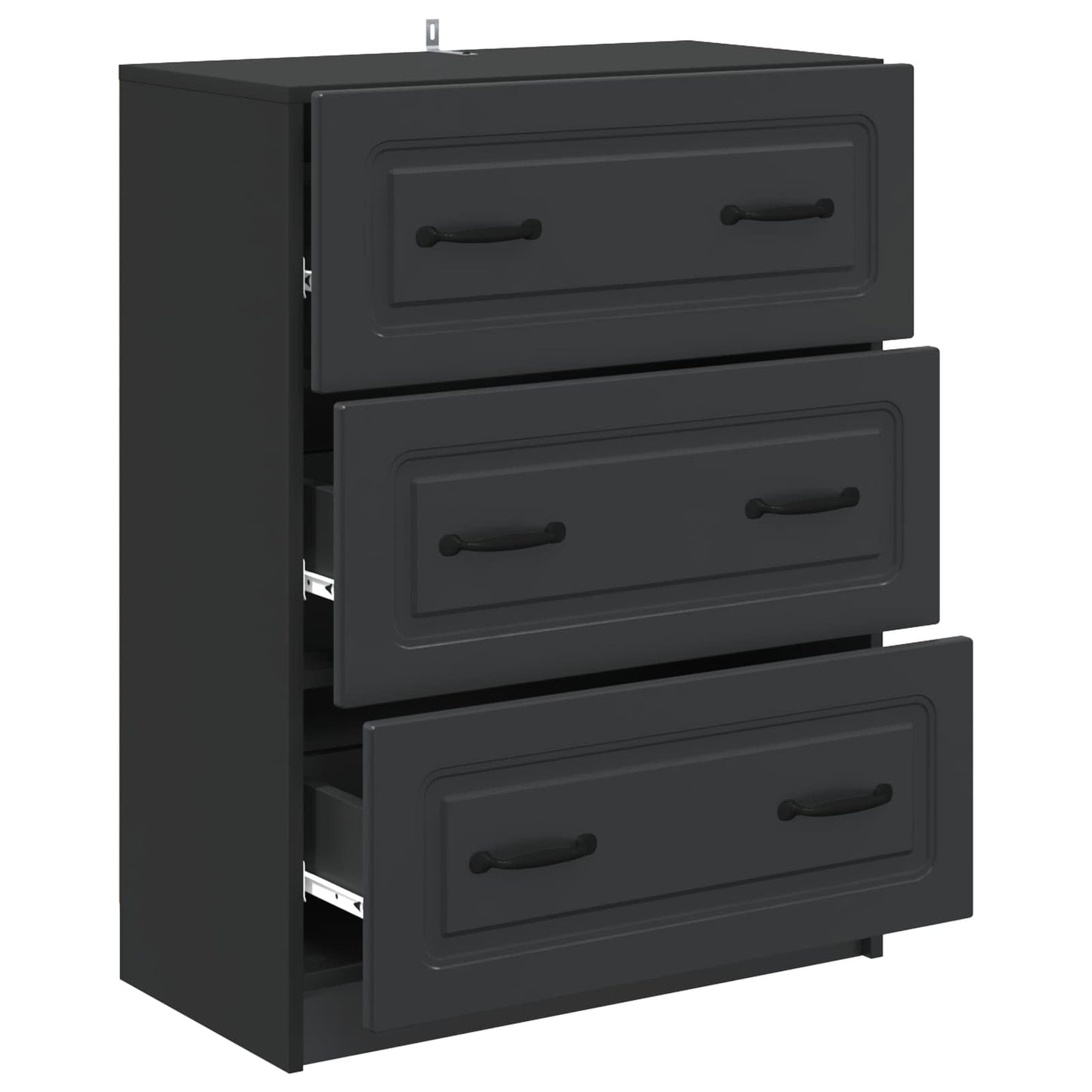 Mobile con Cassetti Nero 66 x 34,5 x 87 cm Legno ingegnerizzato | homemem39