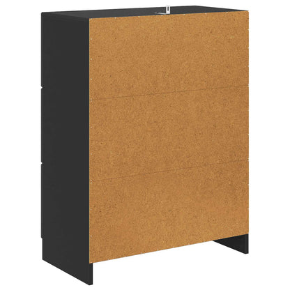 Mobile con Cassetti Nero 66 x 34,5 x 87 cm Legno ingegnerizzato