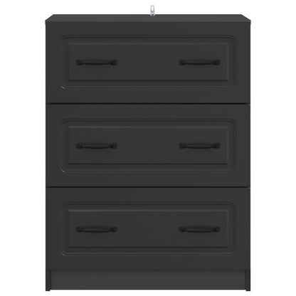 Mobile con Cassetti Nero 66 x 34,5 x 87 cm Legno ingegnerizzato | homemem39