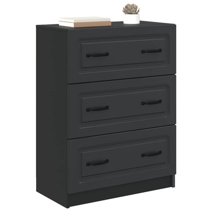 Mobile con Cassetti Nero 66 x 34,5 x 87 cm Legno ingegnerizzato