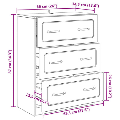 Mobile con Cassetti Rovere Sonoma 66 x 34,5 x 87 cm | homemem39