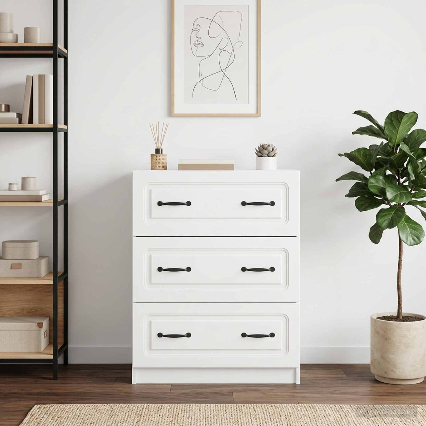 Mobile con Cassetti Bianco Lucido 66 x 34,5 x 87 cm