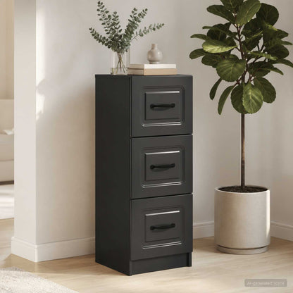 Mobile con Cassetti Nero 33 x 34,5 x 87 cm Legno ingegnerizzato