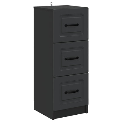 Mobile con Cassetti Nero 33 x 34,5 x 87 cm Legno ingegnerizzato | homemem39