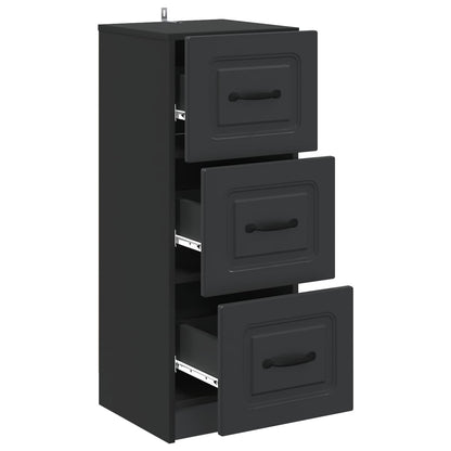 Mobile con Cassetti Nero 33 x 34,5 x 87 cm Legno ingegnerizzato | homemem39