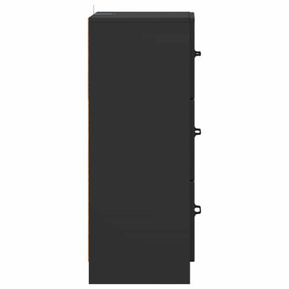 Mobile con Cassetti Nero 33 x 34,5 x 87 cm Legno ingegnerizzato