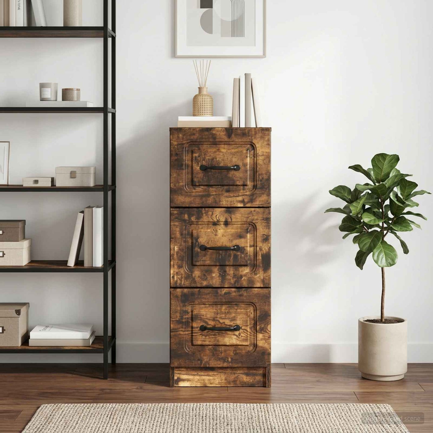 Mobile con Cassetti Rovere Fumo 33 x 34,5 x 87 cm
