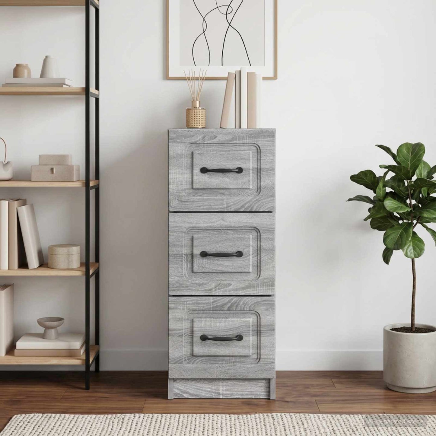 Mobile con Cassetti Grigio Sonoma 33 x 34,5 x 87 cm