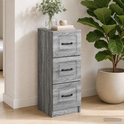 Mobile con Cassetti Grigio Sonoma 33 x 34,5 x 87 cm