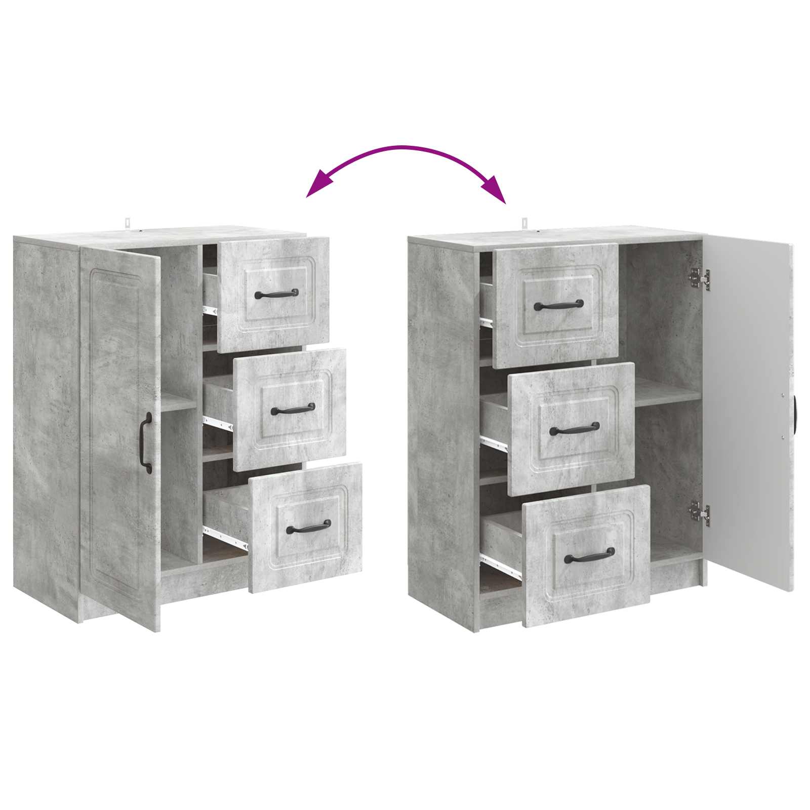 Credenza Grigio Cemento 66 x 34,5 x 87 cm Legno ingegnerizzato | homemem39