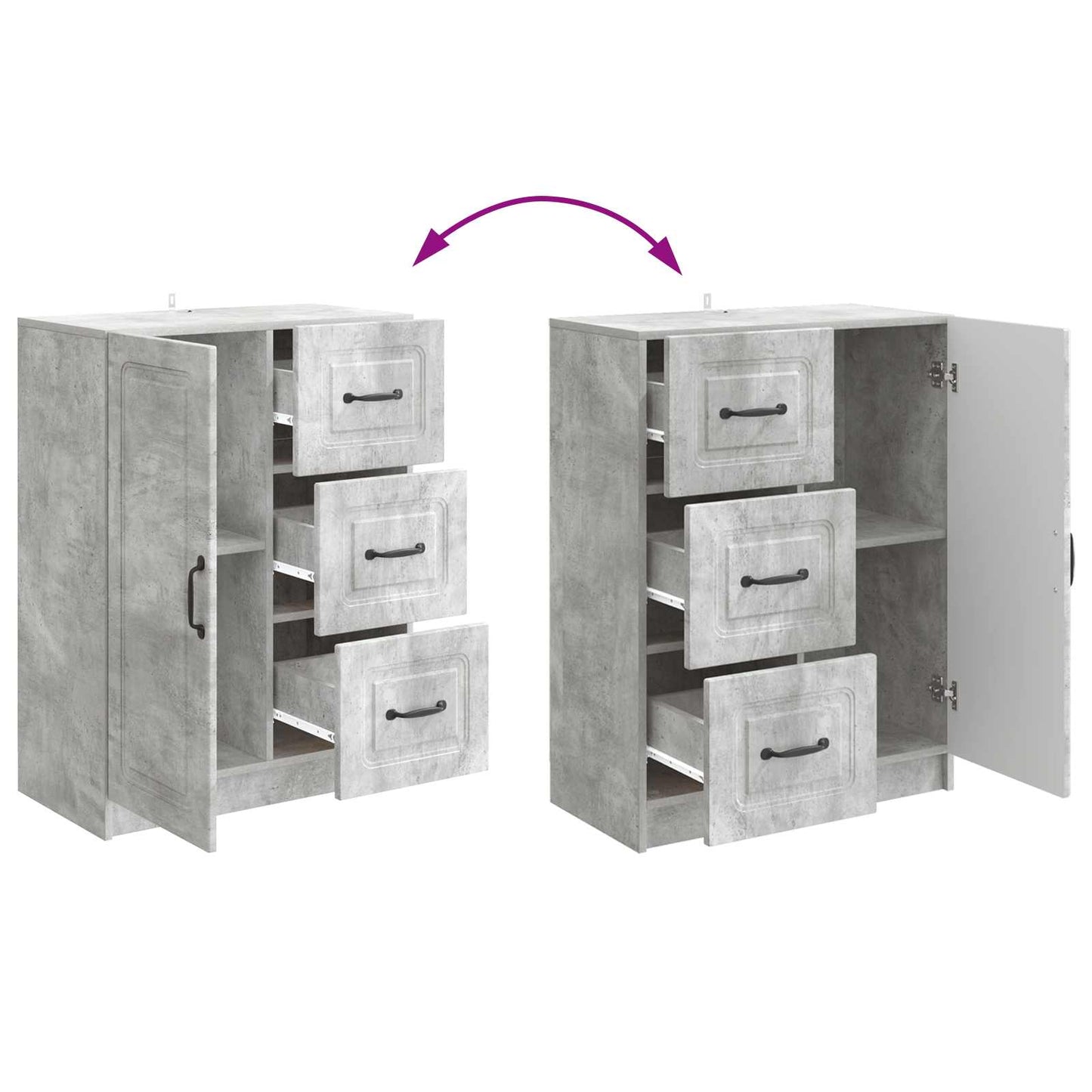 Credenza Grigio Cemento 66 x 34,5 x 87 cm Legno ingegnerizzato