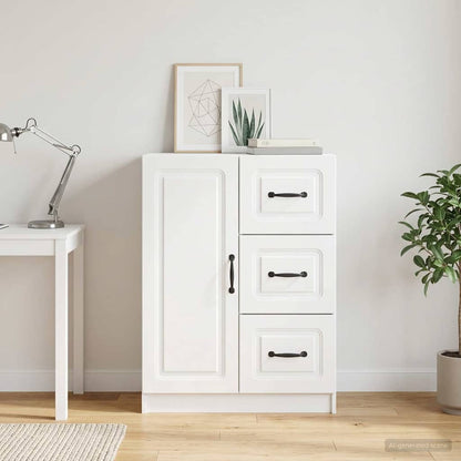Credenza Bianco Lucido 66 x 34,5 x 87 cm Legno ingegnerizzato