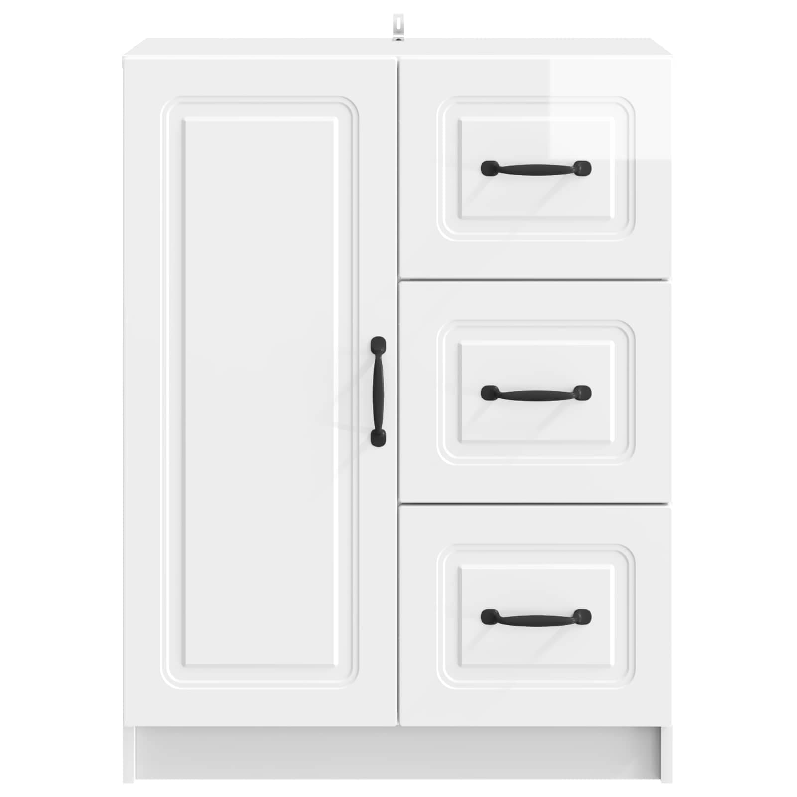 Credenza Bianco Lucido 66 x 34,5 x 87 cm Legno ingegnerizzato | homemem39