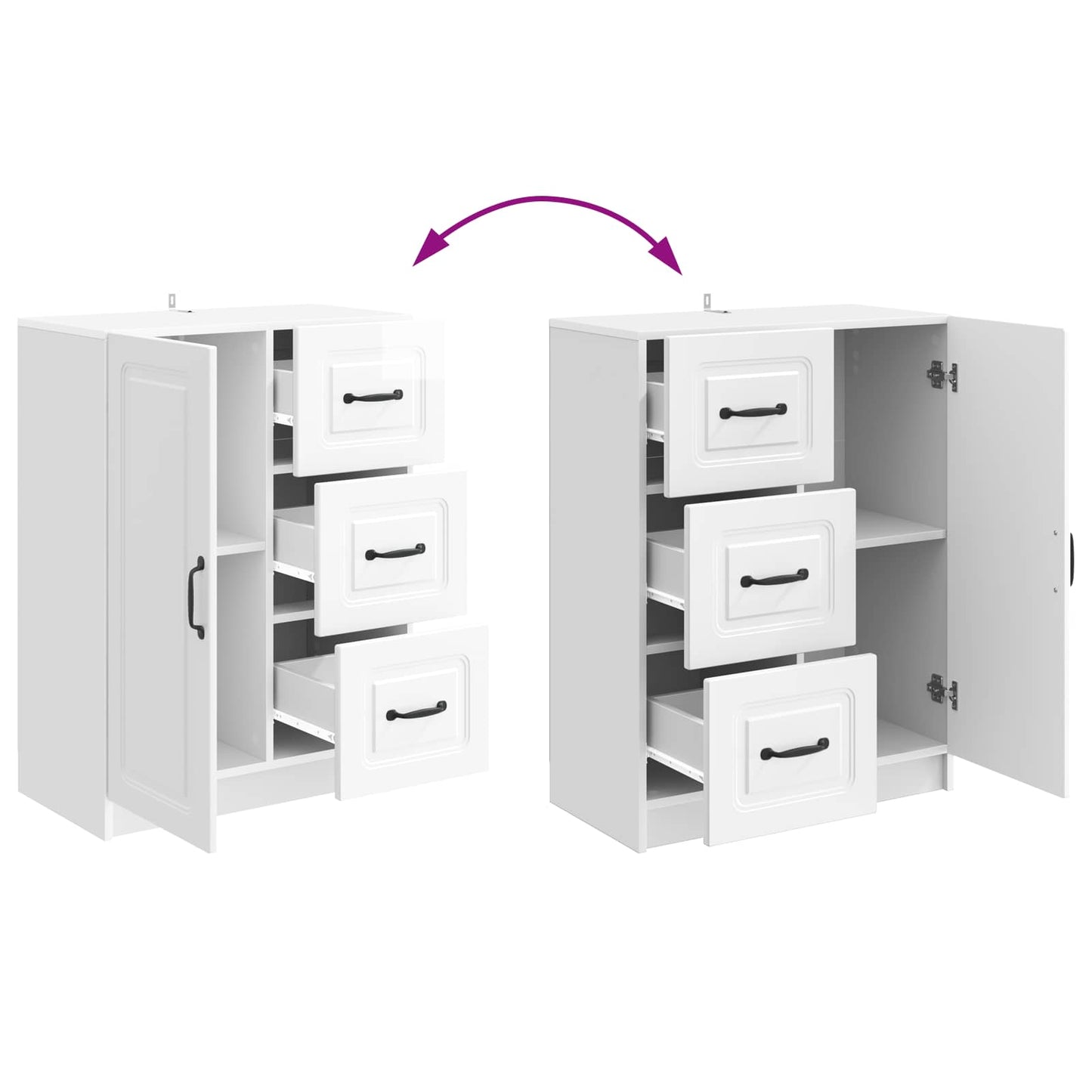Credenza Bianco Lucido 66 x 34,5 x 87 cm Legno ingegnerizzato | homemem39