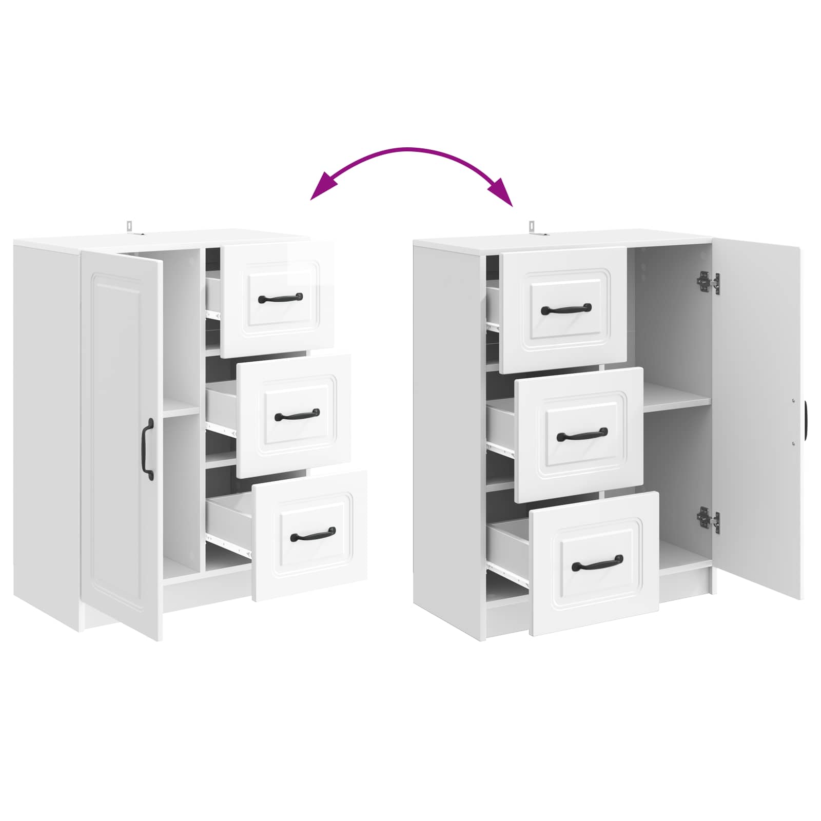 Credenza Bianco Lucido 66 x 34,5 x 87 cm Legno ingegnerizzato | homemem39