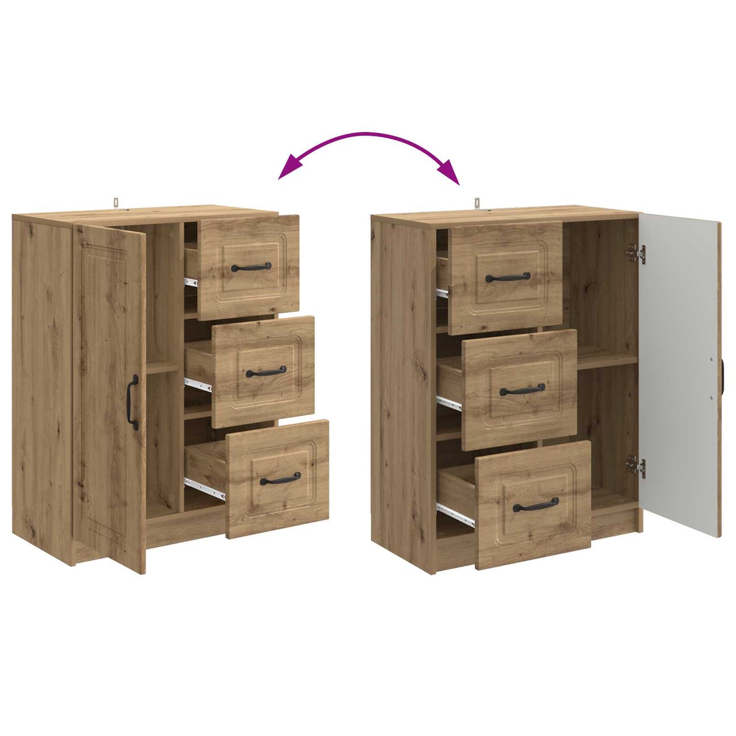 Credenza con cassetto Rovere Artigianale 66 x 34,5 x 87 cm | homemem39