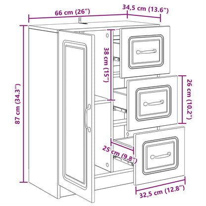 Credenza con cassetto Rovere Artigianale 66 x 34,5 x 87 cm