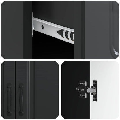 Credenza Nero 66 x 34,5 x 87 cm Legno ingegnerizzato | homemem39