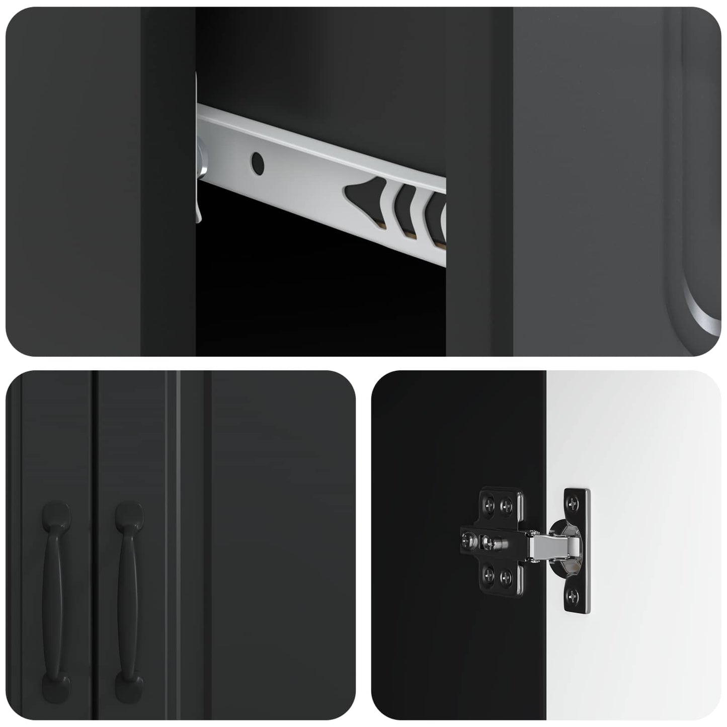 Credenza Nero 66 x 34,5 x 87 cm Legno ingegnerizzato