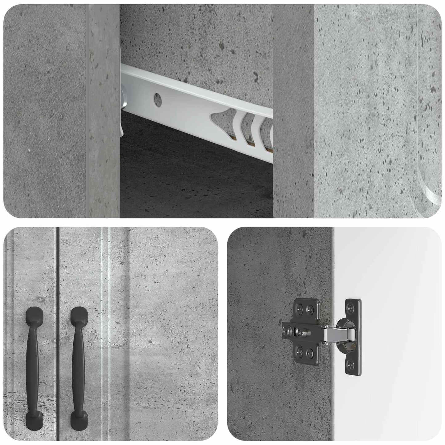 Credenza Grigio Cemento 66 x 34,5 x 87 cm Legno ingegnerizzato