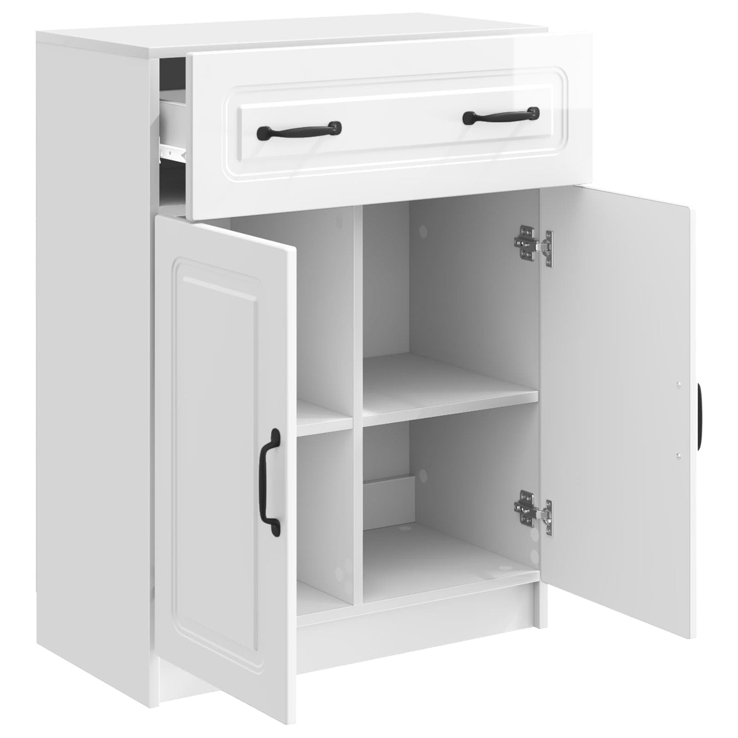 Credenza Bianco Lucido 66 x 34,5 x 87 cm Legno ingegnerizzato
