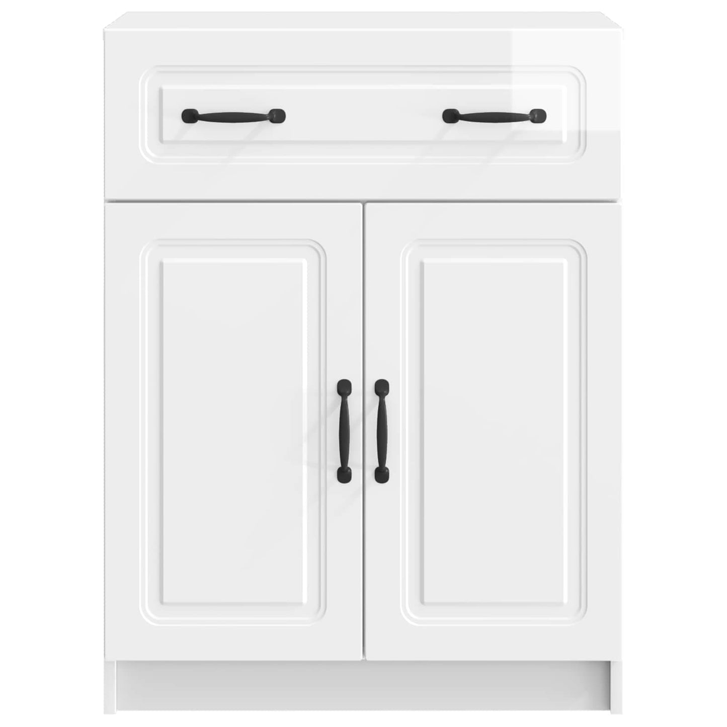 Credenza Bianco Lucido 66 x 34,5 x 87 cm Legno ingegnerizzato