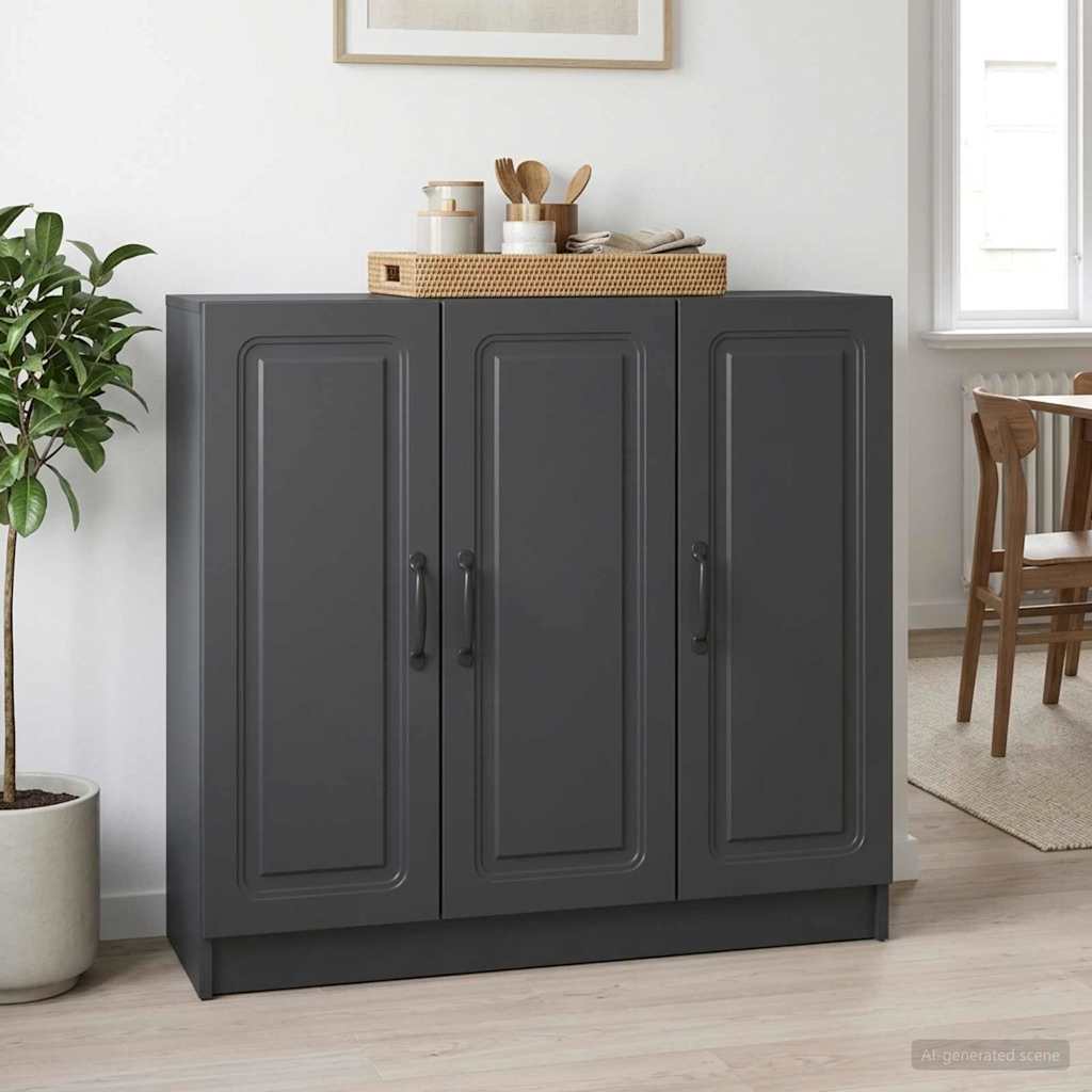 Credenza Nero 89 x 34,5 x 77 cm Legno ingegnerizzato