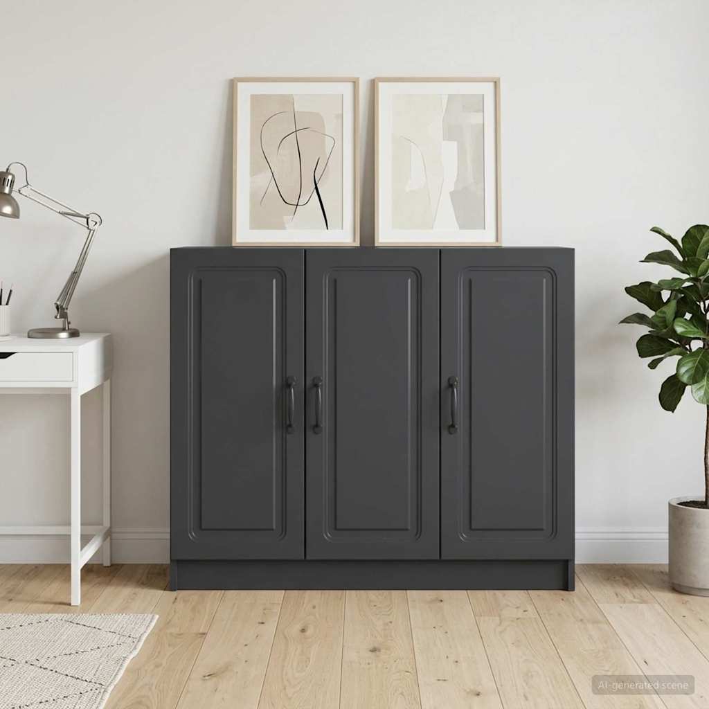 Credenza Nero 89 x 34,5 x 77 cm Legno ingegnerizzato