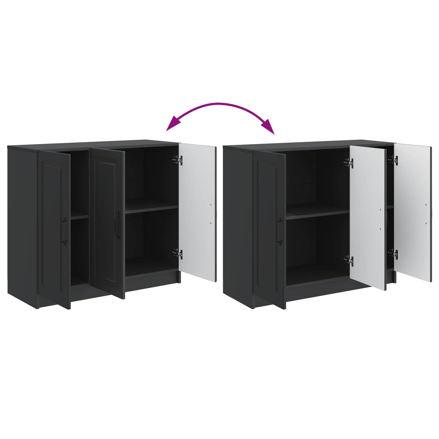 Credenza Nero 89 x 34,5 x 77 cm Legno ingegnerizzato