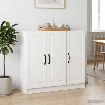Credenza Bianco Lucido 89 x 34,5 x 77 cm Legno ingegnerizzato
