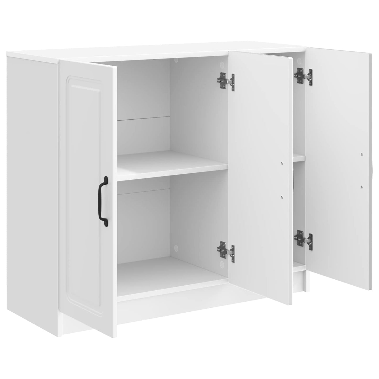 Credenza Bianco Lucido 89 x 34,5 x 77 cm Legno ingegnerizzato