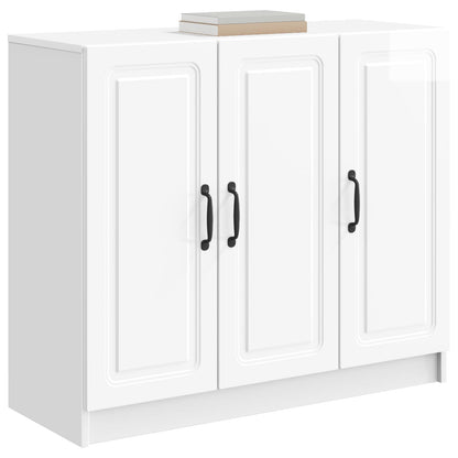 Credenza Bianco Lucido 89 x 34,5 x 77 cm Legno ingegnerizzato