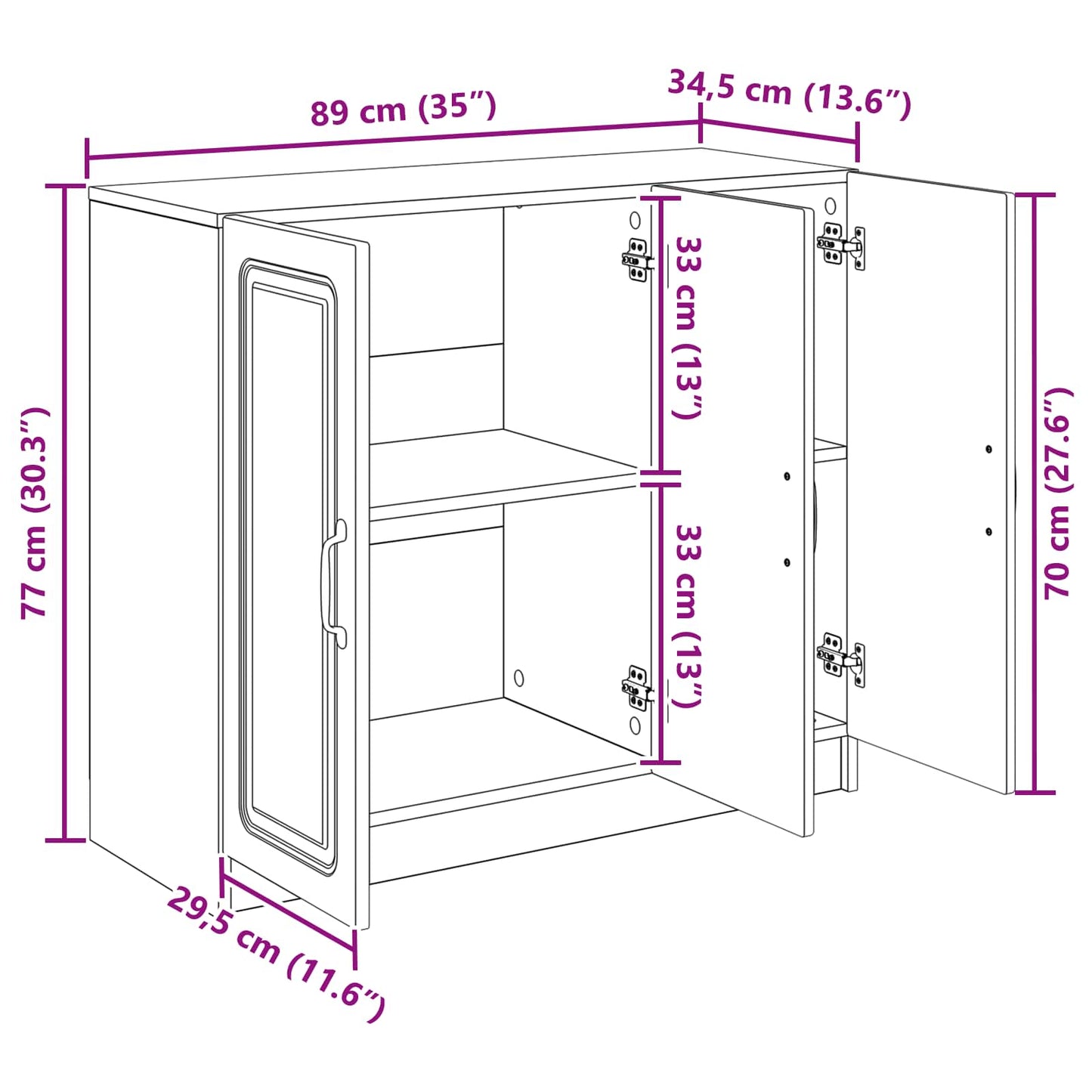 Credenza Grigio Sonoma 89 x 34,5 x 77 cm Legno ingegnerizzato | homemem39