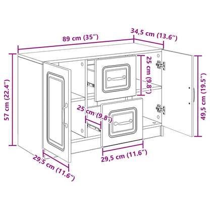 Credenza Nero 89 x 34,5 x 57 cm Legno ingegnerizzato