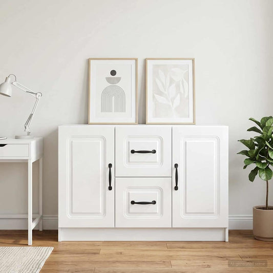 Credenza Bianco Lucido 89 x 34,5 x 57 cm Legno ingegnerizzato