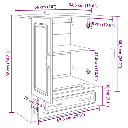 Credenza Grigio Cemento 66 x 34,5 x 92 cm Legno ingegnerizzato | homemem39