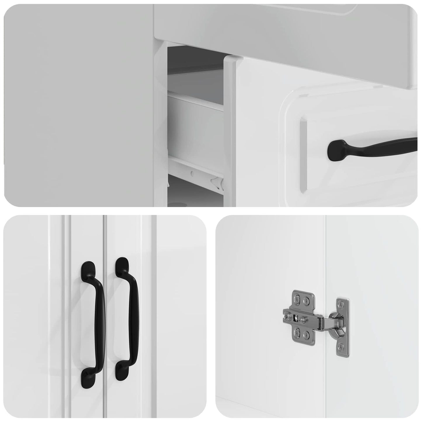 Credenza Bianco Lucido 66 x 34,5 x 92 cm Legno ingegnerizzato | homemem39