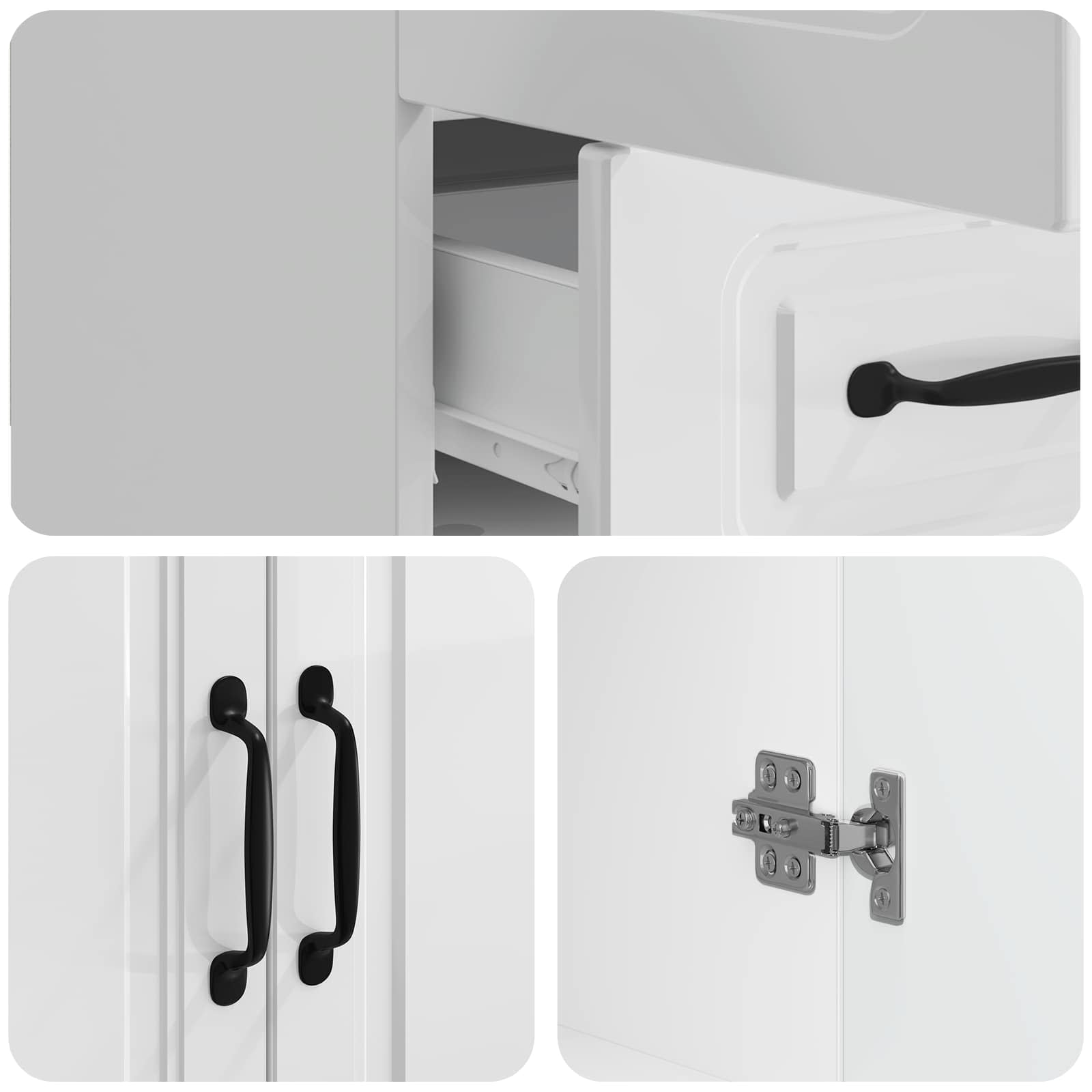 Credenza Bianco Lucido 66 x 34,5 x 92 cm Legno ingegnerizzato | homemem39