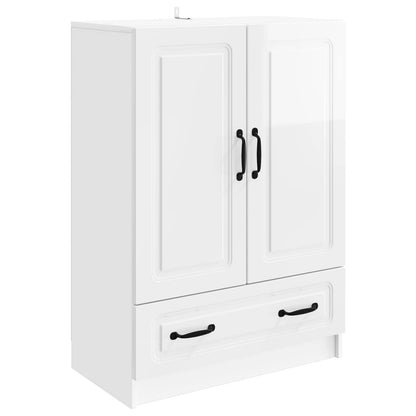 Credenza Bianco Lucido 66 x 34,5 x 92 cm Legno ingegnerizzato