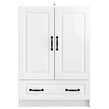 Credenza Bianco Lucido 66 x 34,5 x 92 cm Legno ingegnerizzato