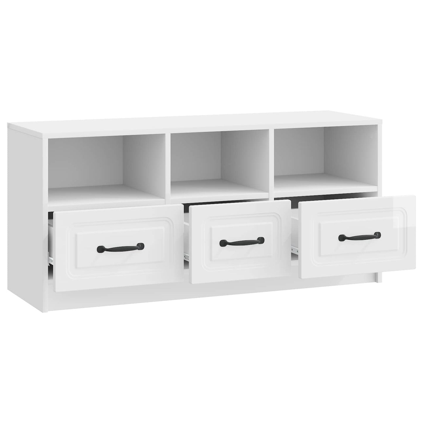 Mobile TV Bianco Lucido 102 x 34,5 x 47 cm Legno ingegnerizzato | homemem39