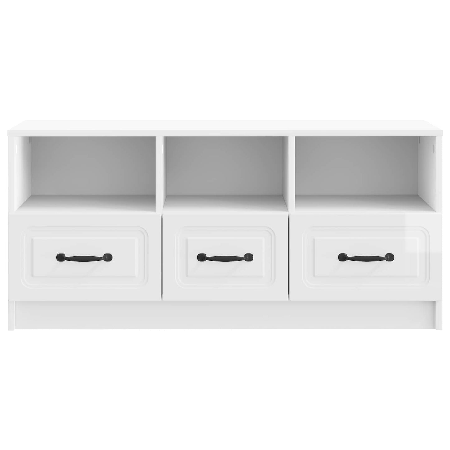 Mobile TV Bianco Lucido 102 x 34,5 x 47 cm Legno ingegnerizzato | homemem39