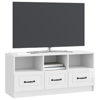 Mobile TV Bianco Lucido 102 x 34,5 x 47 cm Legno ingegnerizzato