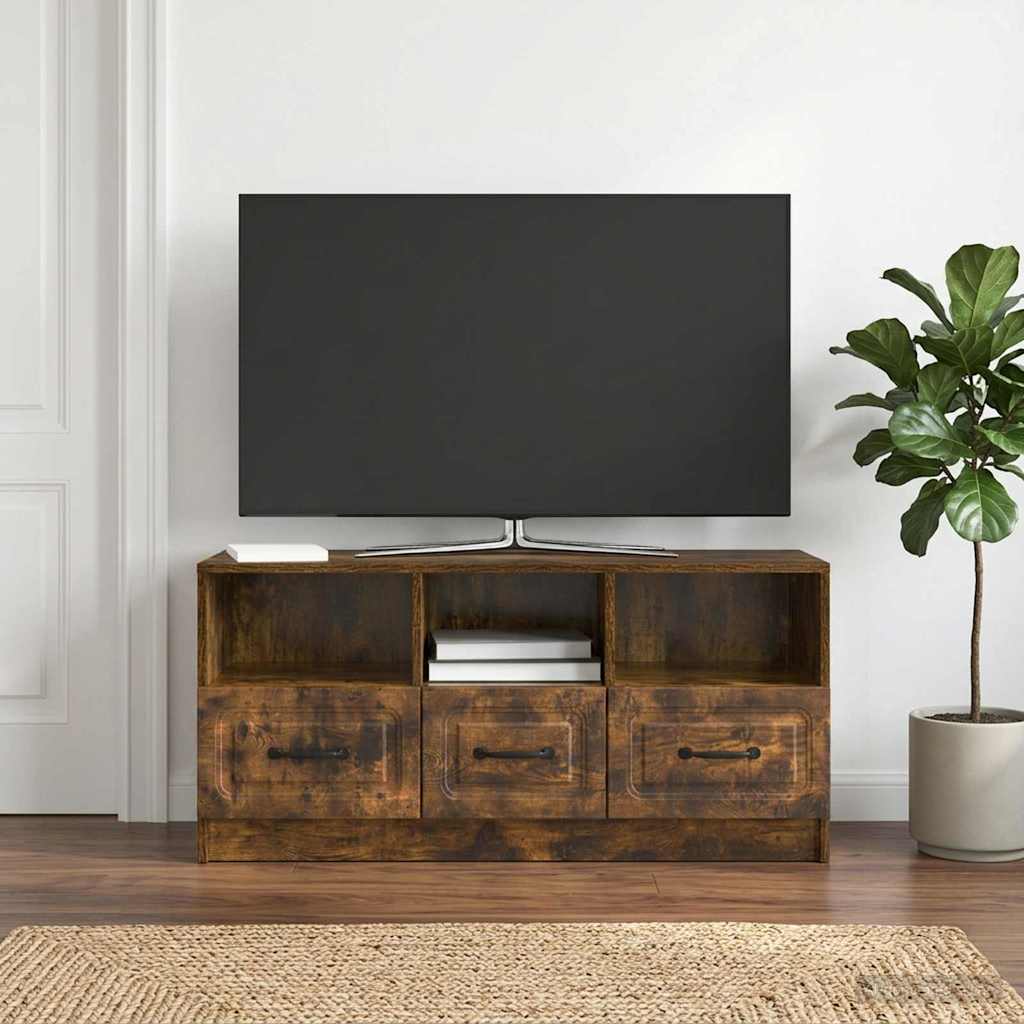 Mobile TV Rovere Fumo 102 x 34,5 x 47 cm Legno ingegnerizzato