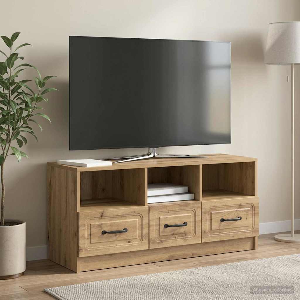 Mobile TV con cassetto Rovere Artigianale 102 x 34,5 x 47 cm